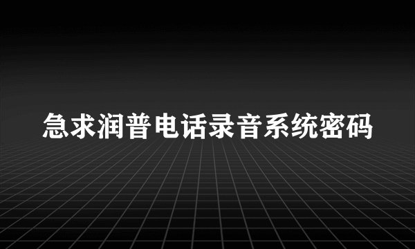 急求润普电话录音系统密码