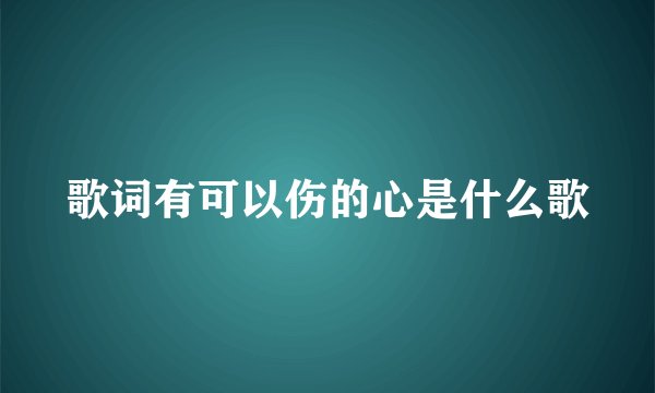 歌词有可以伤的心是什么歌
