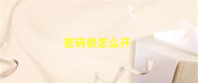 密码锁怎么开