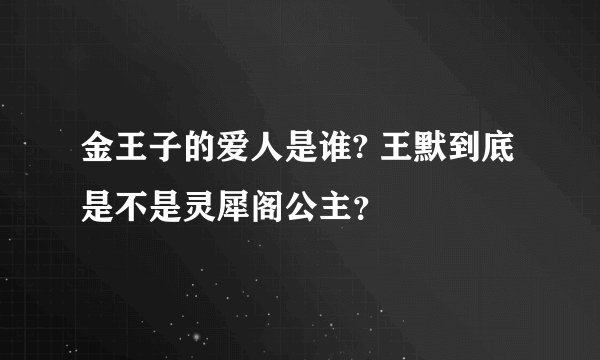 金王子的爱人是谁? 王默到底是不是灵犀阁公主？