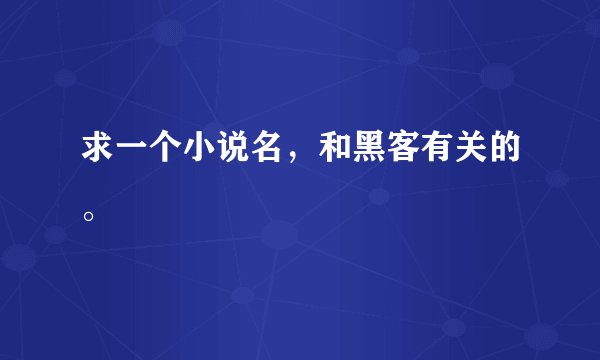 求一个小说名，和黑客有关的。