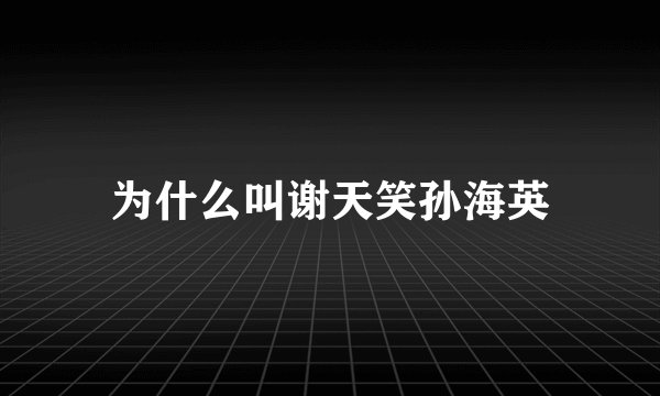 为什么叫谢天笑孙海英