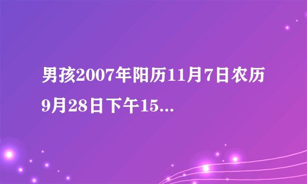 男孩2007年阳历11月7日农历9月28日下午15:35生 姓张的男孩起什么名字好