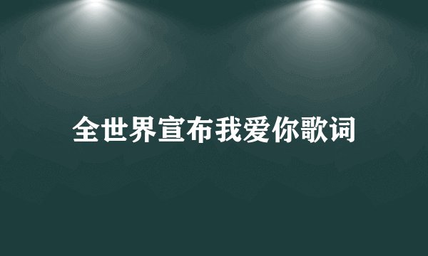 全世界宣布我爱你歌词