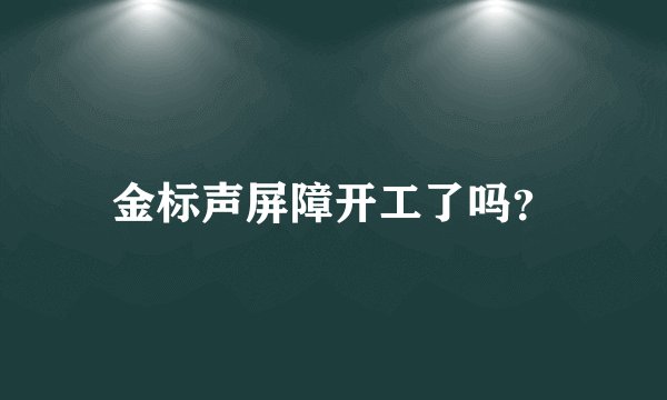 金标声屏障开工了吗？