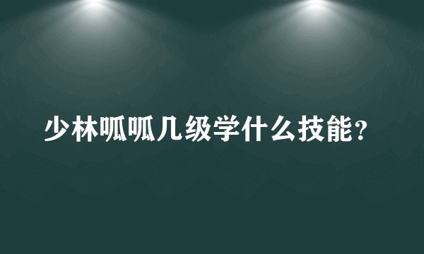 少林呱呱几级学什么技能？