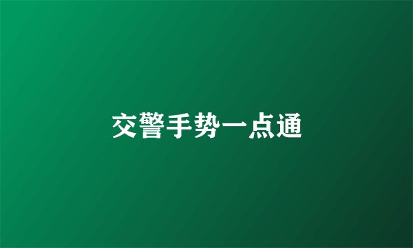 交警手势一点通
