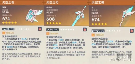 《原神》2.6全五星武器精炼收益 2.6五星武器精炼收益哪个高
