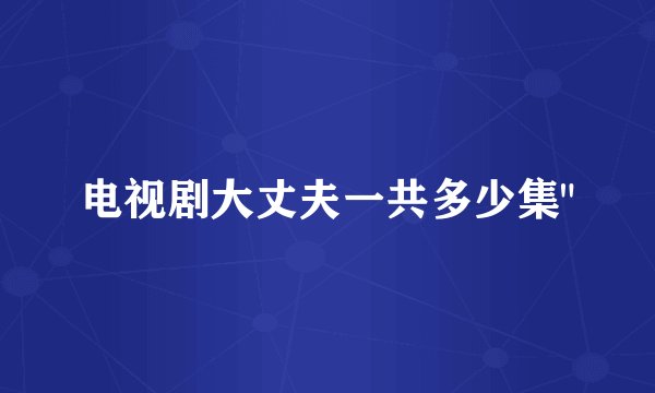 电视剧大丈夫一共多少集