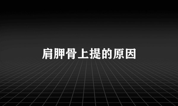 肩胛骨上提的原因