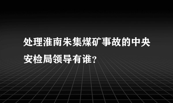 处理淮南朱集煤矿事故的中央安检局领导有谁？