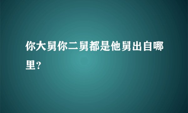 你大舅你二舅都是他舅出自哪里？