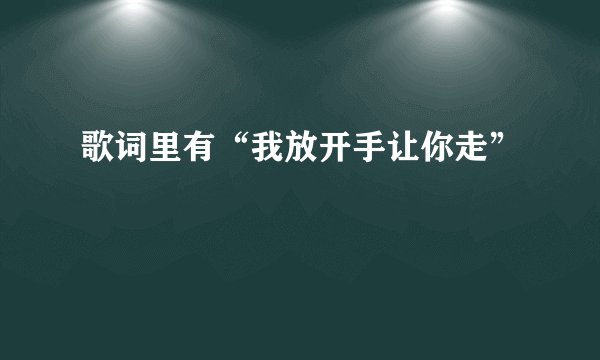 歌词里有“我放开手让你走”