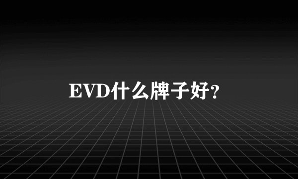 EVD什么牌子好？