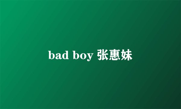 bad boy 张惠妹