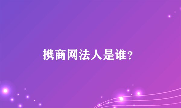 携商网法人是谁？