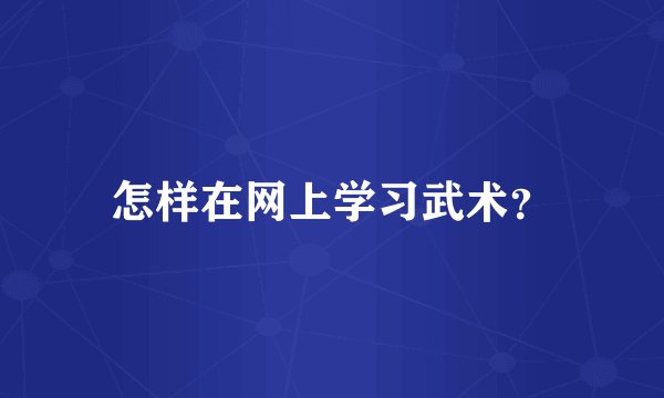 怎样在网上学习武术？