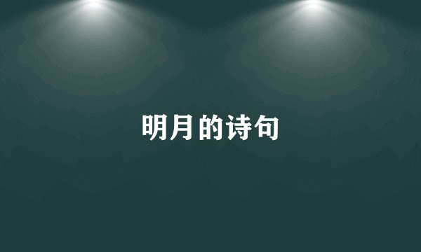明月的诗句