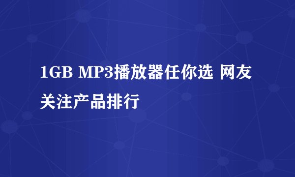 1GB MP3播放器任你选 网友关注产品排行