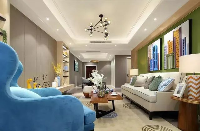 交换空间:95㎡现代简约，好精致的颜色搭配