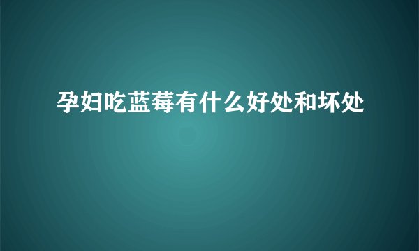 孕妇吃蓝莓有什么好处和坏处