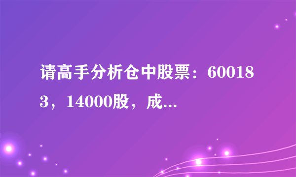 请高手分析仓中股票：600183，14000股，成本价9。63