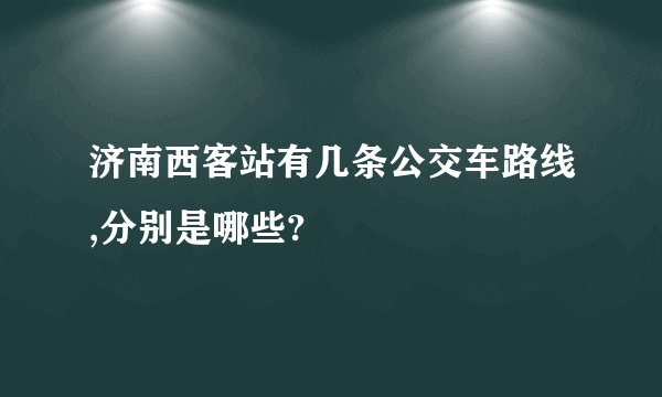 济南西客站有几条公交车路线,分别是哪些?