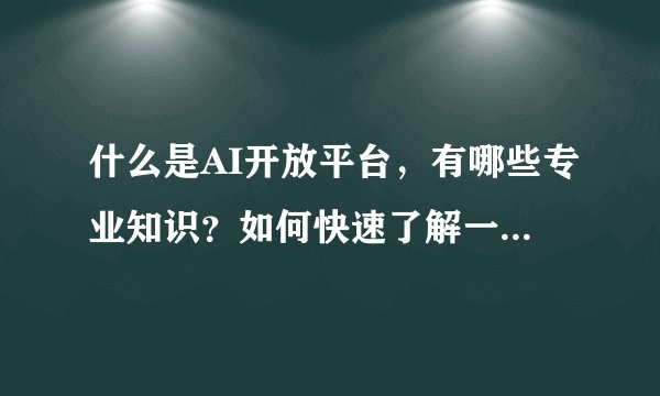 什么是AI开放平台，有哪些专业知识？如何快速了解一个行业？