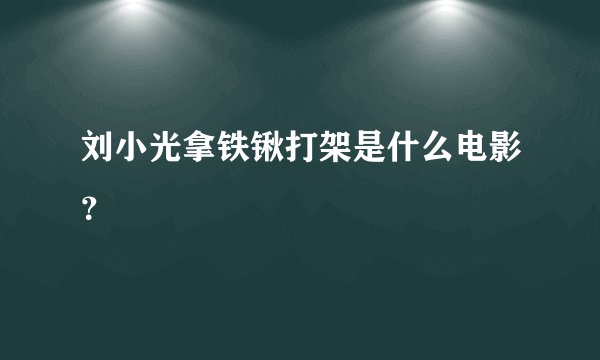 刘小光拿铁锹打架是什么电影？