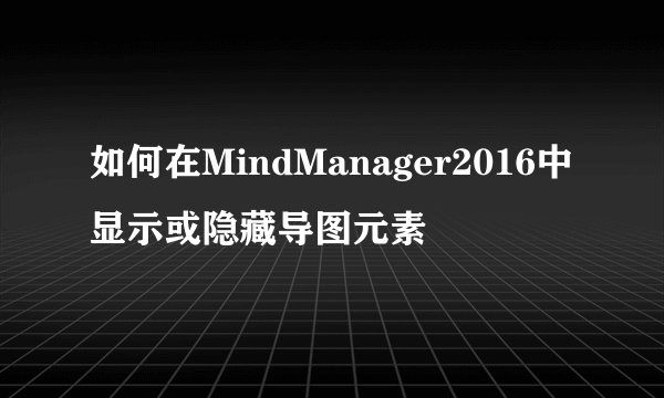 如何在MindManager2016中显示或隐藏导图元素