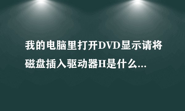 我的电脑里打开DVD显示请将磁盘插入驱动器H是什么意思,怎么处理