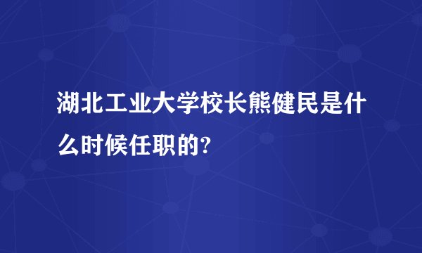 湖北工业大学校长熊健民是什么时候任职的?