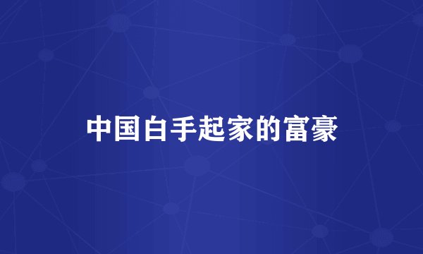 中国白手起家的富豪