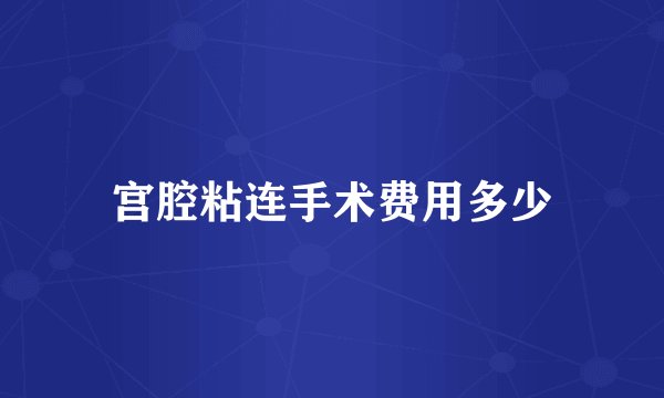 宫腔粘连手术费用多少