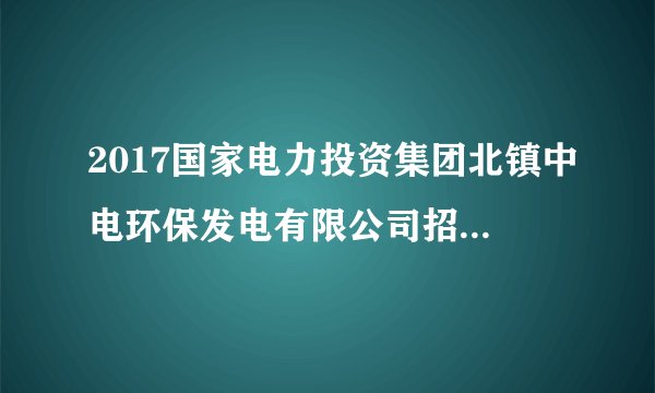 2017国家电力投资集团北镇中电环保发电有限公司招聘12人公告