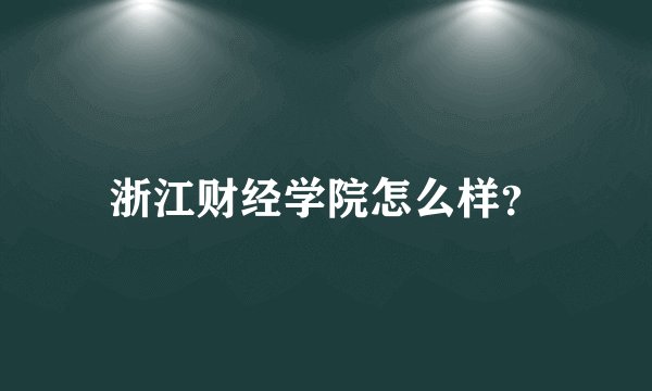 浙江财经学院怎么样？