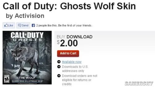 《使命召唤10：幽灵》“恶狼”新皮肤开卖 参加“灭绝之日(Extinction Day)”活动获成倍经验