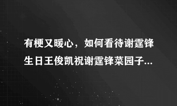 有梗又暖心，如何看待谢霆锋生日王俊凯祝谢霆锋菜园子无坚不摧？