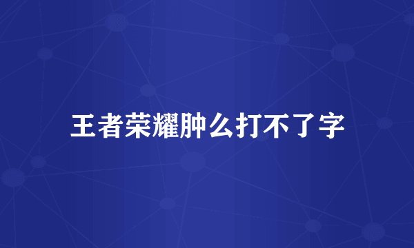 王者荣耀肿么打不了字