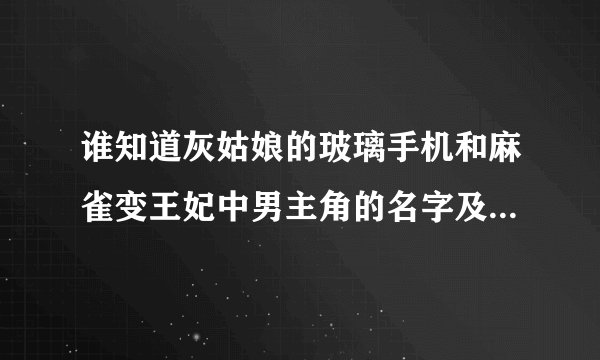 谁知道灰姑娘的玻璃手机和麻雀变王妃中男主角的名字及个人档案??