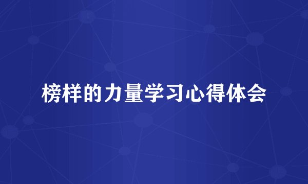 榜样的力量学习心得体会