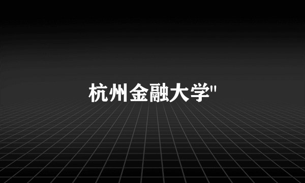 杭州金融大学