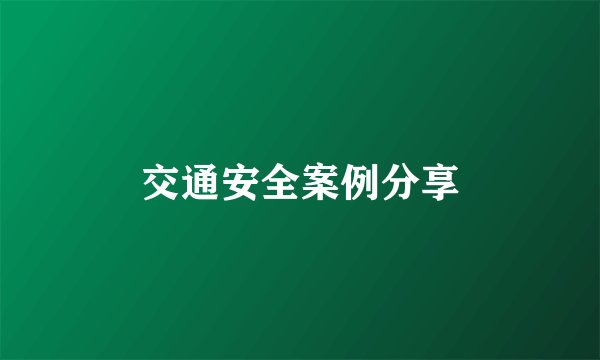 交通安全案例分享