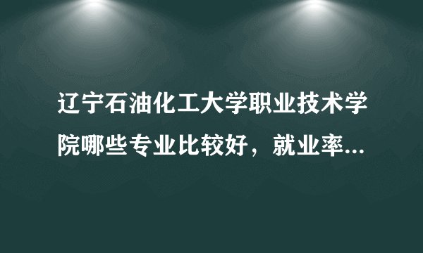 辽宁石油化工大学职业技术学院哪些专业比较好，就业率都怎么样啊？