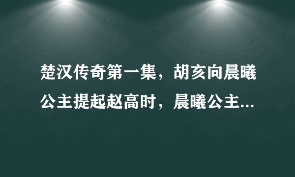 楚汉传奇第一集，胡亥向晨曦公主提起赵高时，晨曦公主不屑地说了一句“不就是个太监吗。”