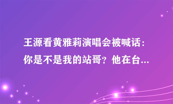 王源看黄雅莉演唱会被喊话：你是不是我的站哥？他在台下难掩激动