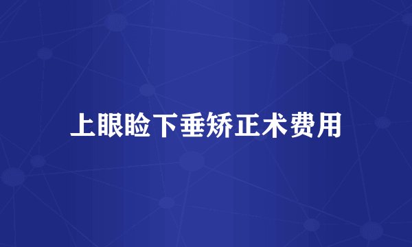 上眼睑下垂矫正术费用