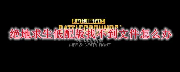 绝地求生低配版找不到文件怎么办
