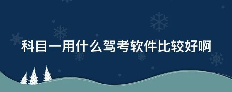 科目一用什么驾考软件比较好啊