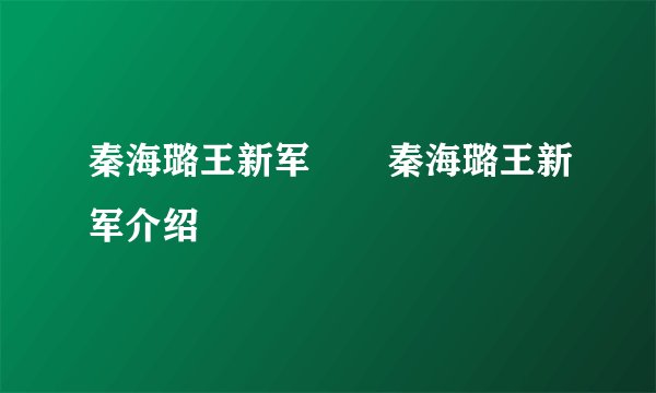 秦海璐王新军       秦海璐王新军介绍